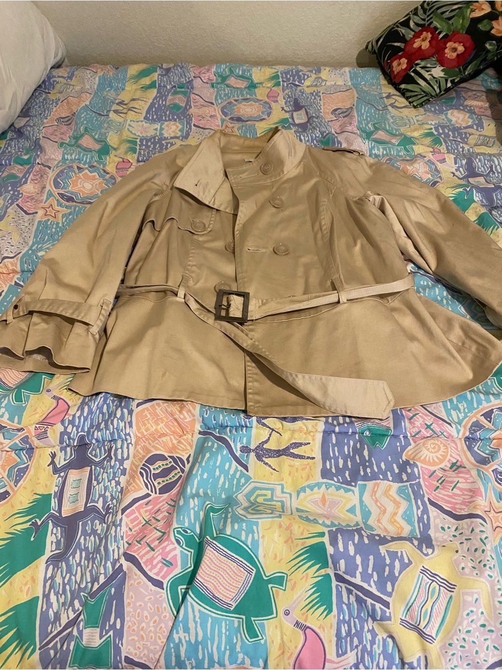 Lucy & Laurel Tan Trench Coat with Belt
